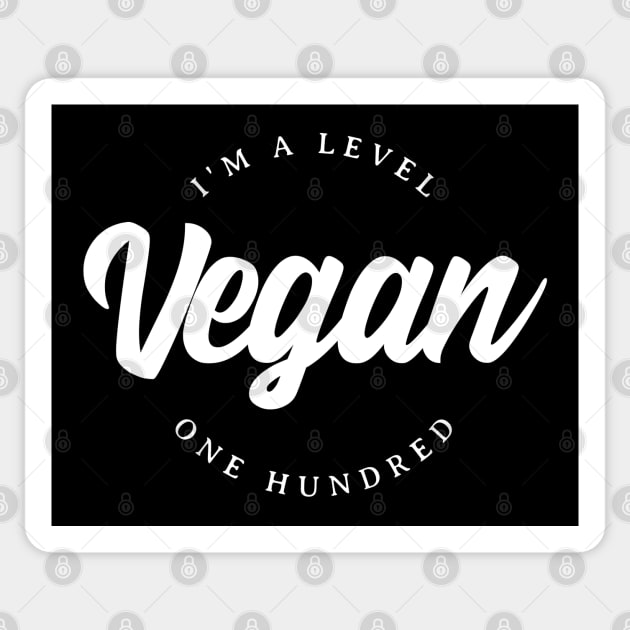 I'm a level 100 vegan | typographical design Sticker by textpodlaw